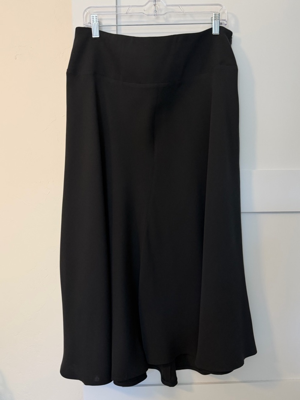 Harari 100% Silk A-Line Black Midi Skirt Size XL EUC